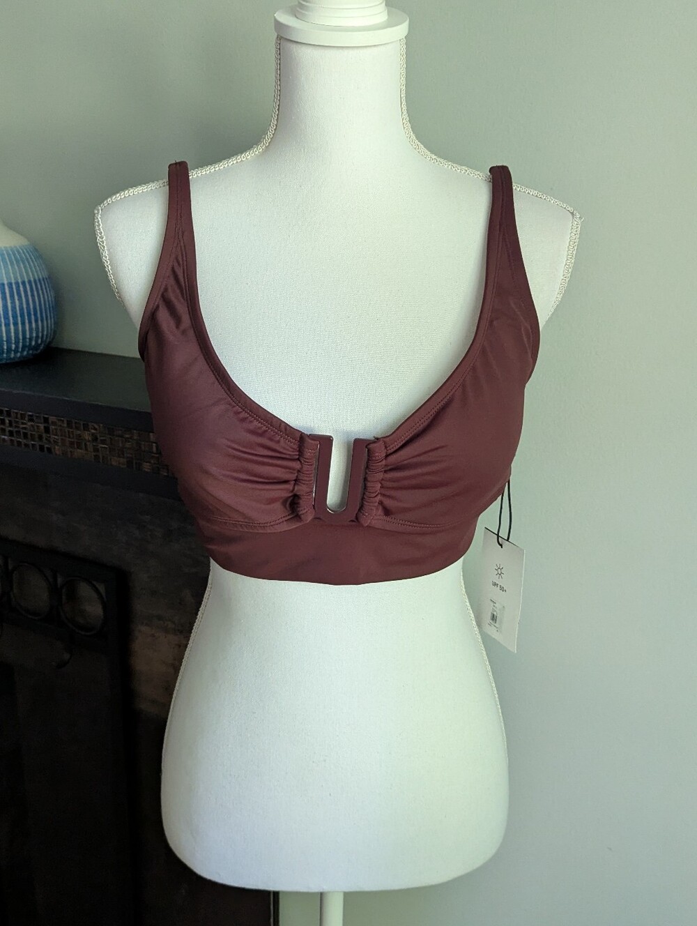 NEW S3 Swim The U-Wire Swim Pullover Bikini Top Chocolate Brown Women's Medium
